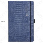 i-note Croco kék 13x21 cm, gumipántos, nyomatlan notesz