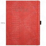 i-note Croco vörös 19x25 cm, gumipántos, négyzethálós jegyzetfüzet